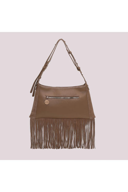 MIMI' MUA' - Borsa a tracolla con frange e borchie