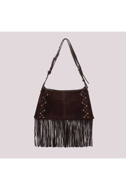MIMI' MUA' - Borsa a tracolla con frange e borchie
