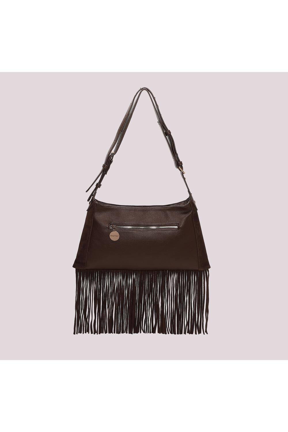 MIMI' MUA' - Borsa a tracolla con frange e borchie