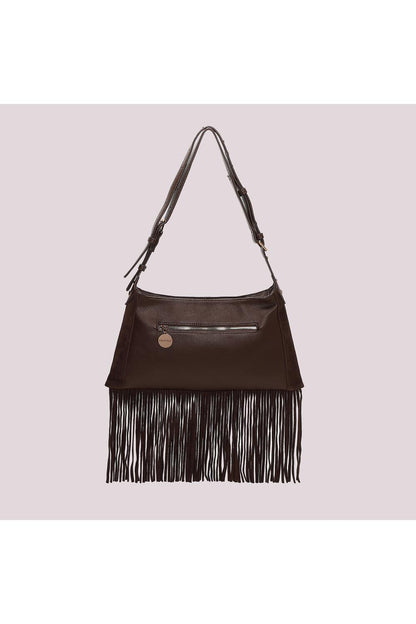 MIMI' MUA' - Borsa a tracolla con frange e borchie