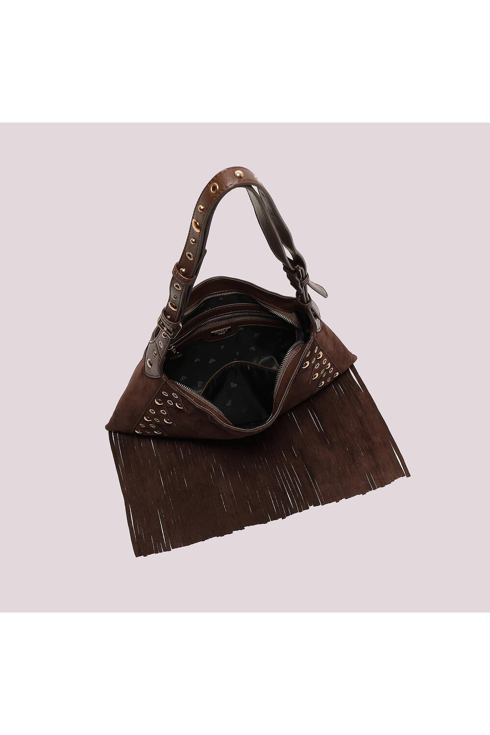 MIMI' MUA' - Borsa a tracolla con frange e borchie