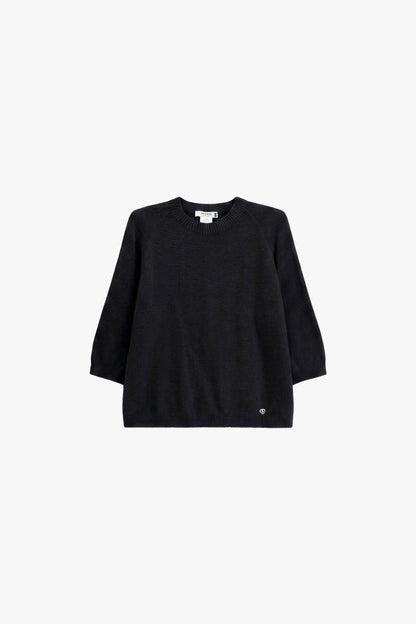 PLEASE - Maglione girocollo maniche 3/4 tinta unita