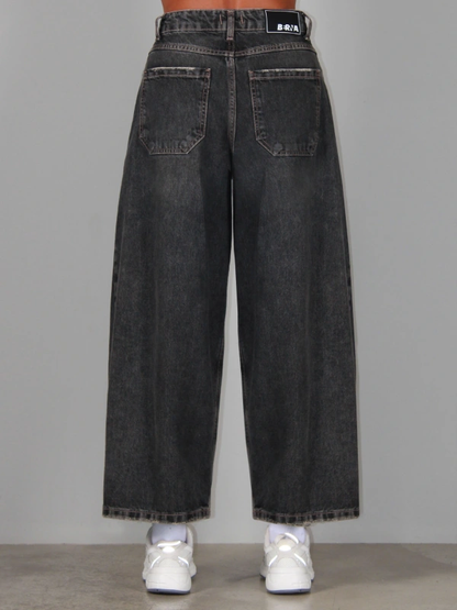 BERNA - Jeans baloon fit lavaggio grigio