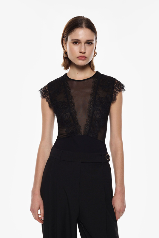 IMPERIAL - Bodysuit con inserti in pizzo