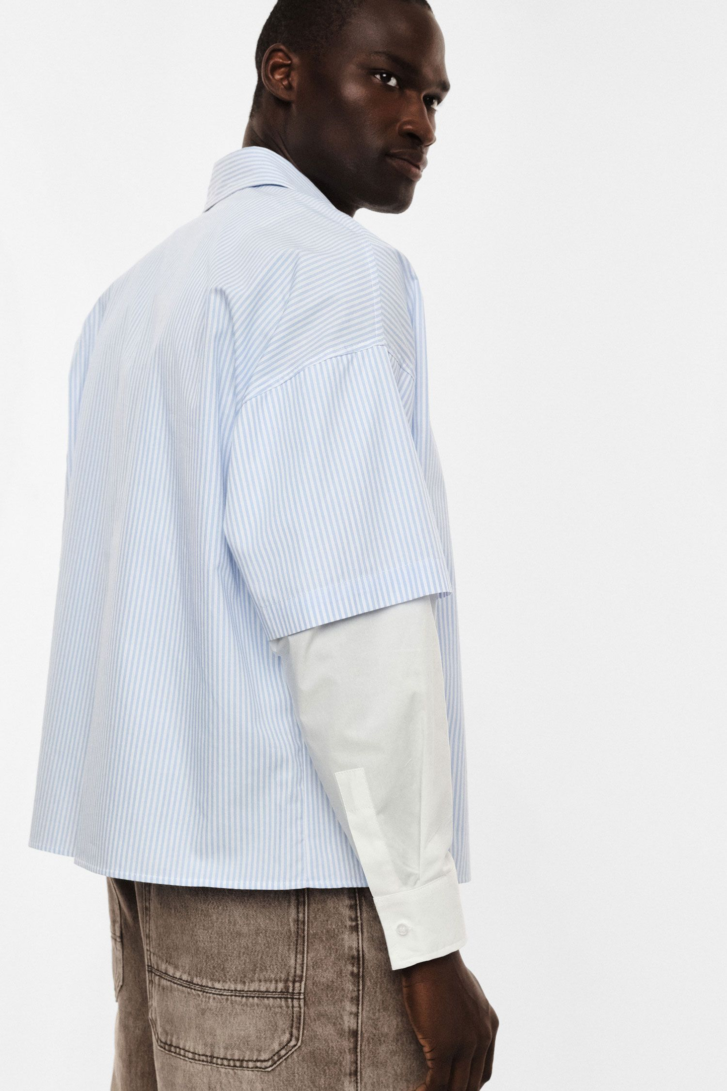 IMPERIAL - Camicia a righe con maniche sovrapposte