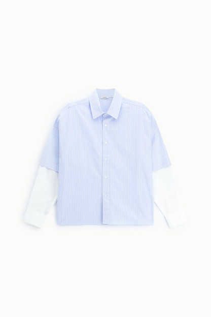 IMPERIAL - Camicia a righe con maniche sovrapposte