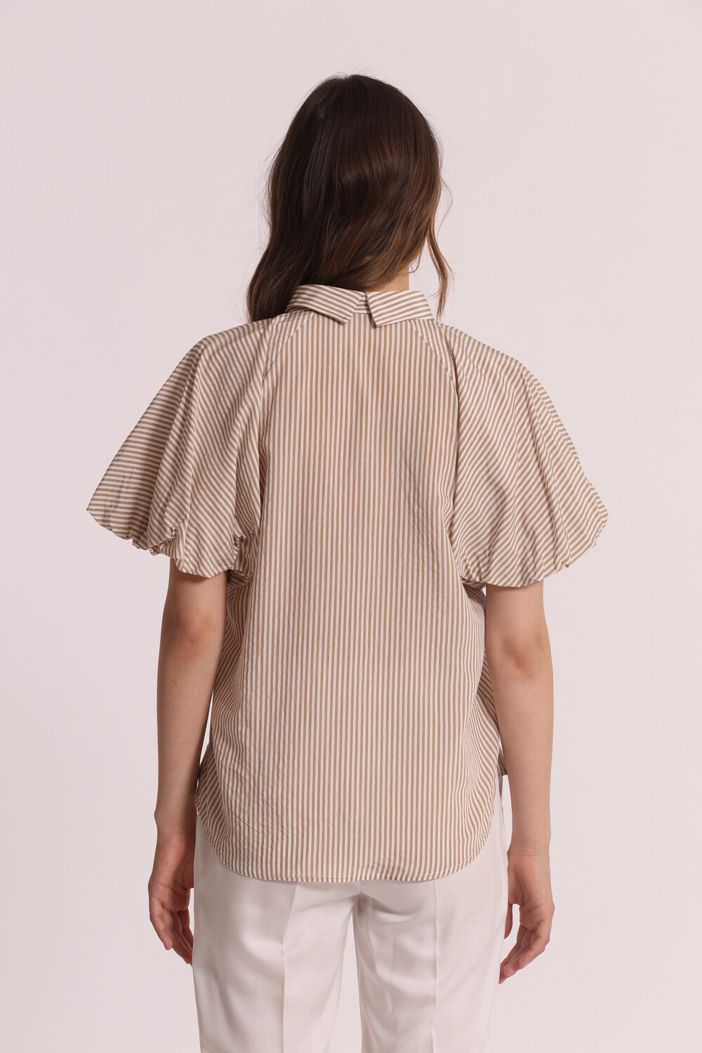 MIMI' MUA' - Blusa a righe con maniche a palloncino
