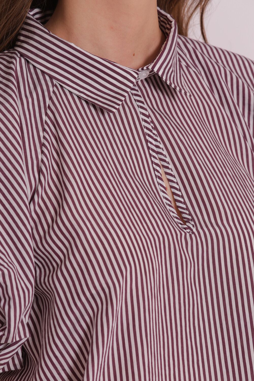 MIMI' MUA' - Blusa a righe con maniche a palloncino